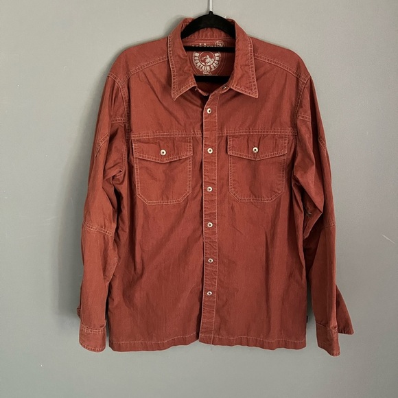 Kuhl Flakjak Shirt Jacket Mens Size S Dark Red Snap Buttons Top - Picture 1 of 4